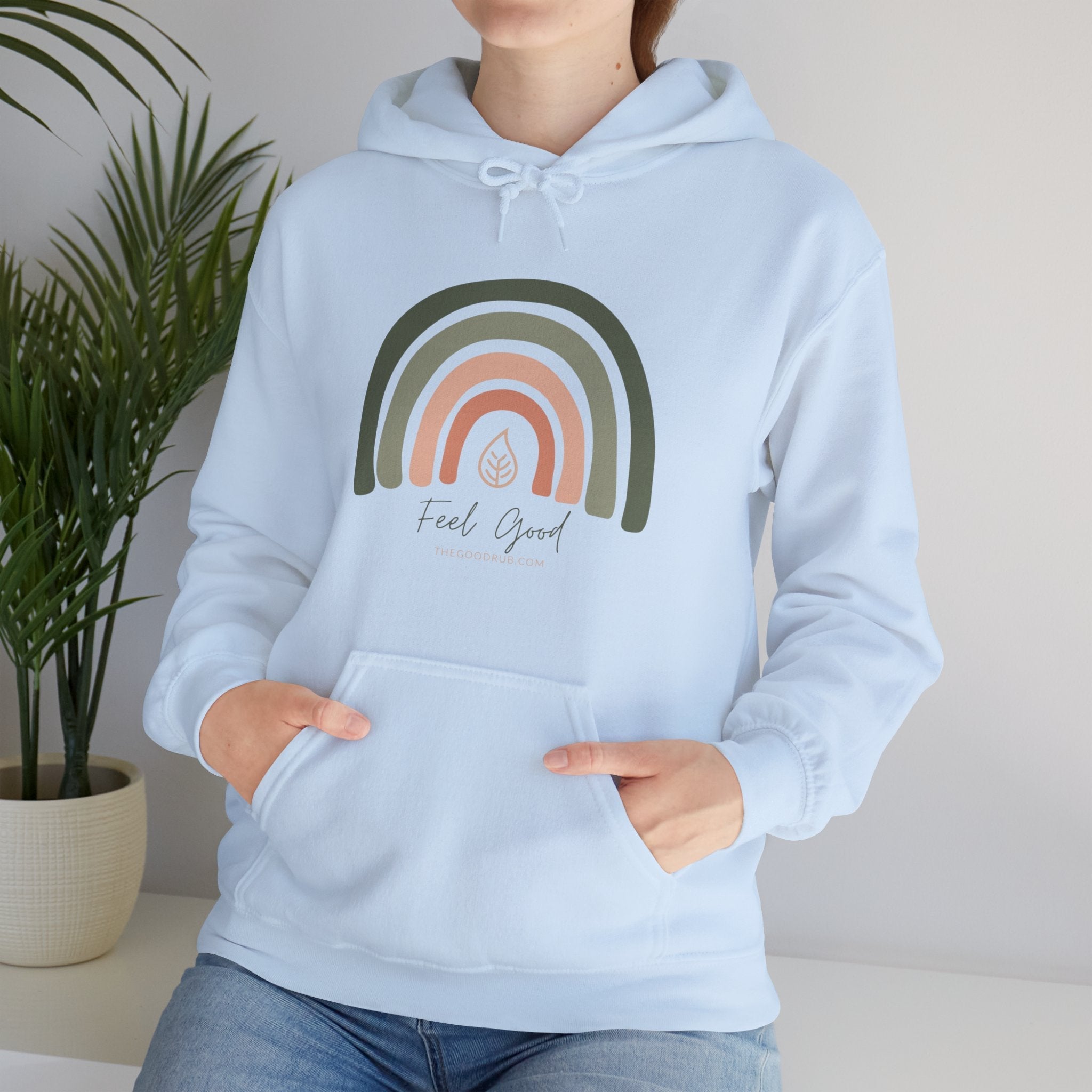 Feel Good Rainbow - Unisex Heavy Blend™ Hooded Sweatshirt - The Good Rub