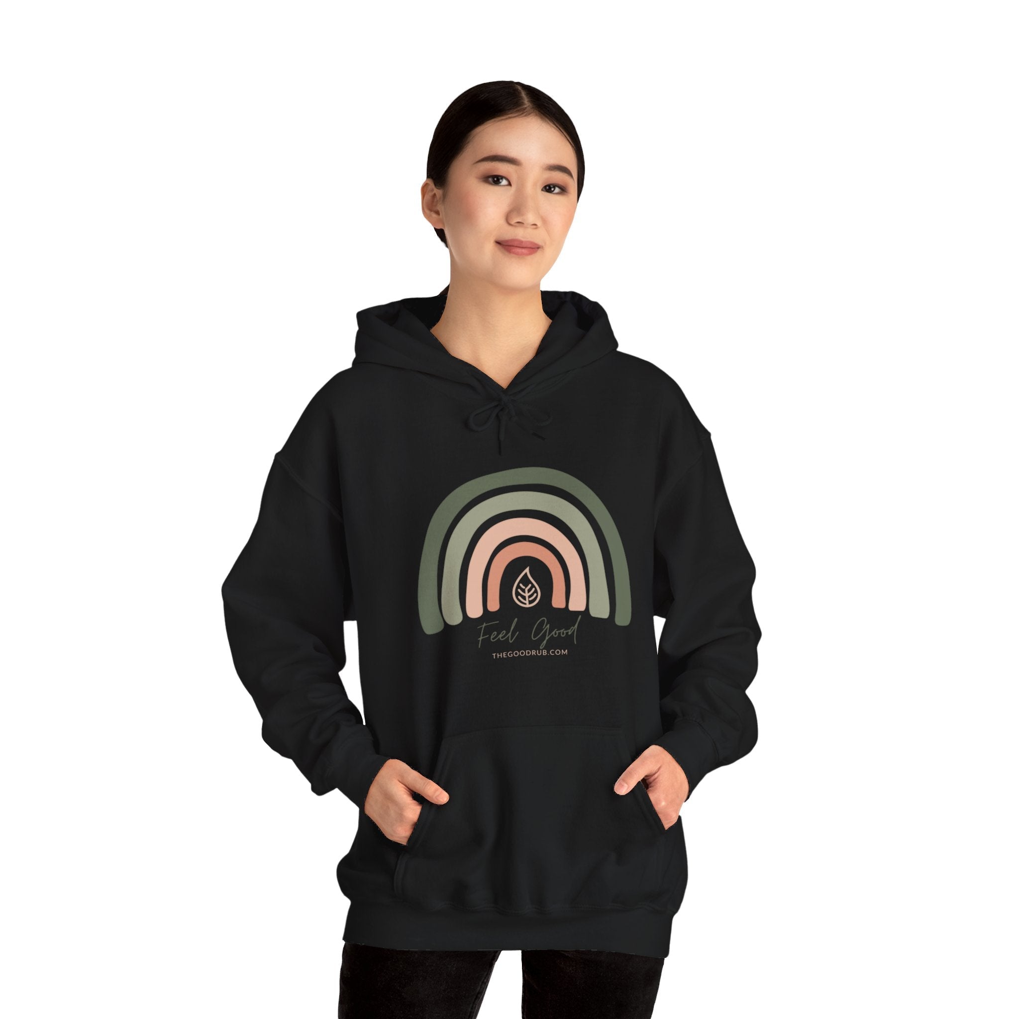 Feel Good Rainbow - Unisex Heavy Blend™ Hooded Sweatshirt - The Good Rub