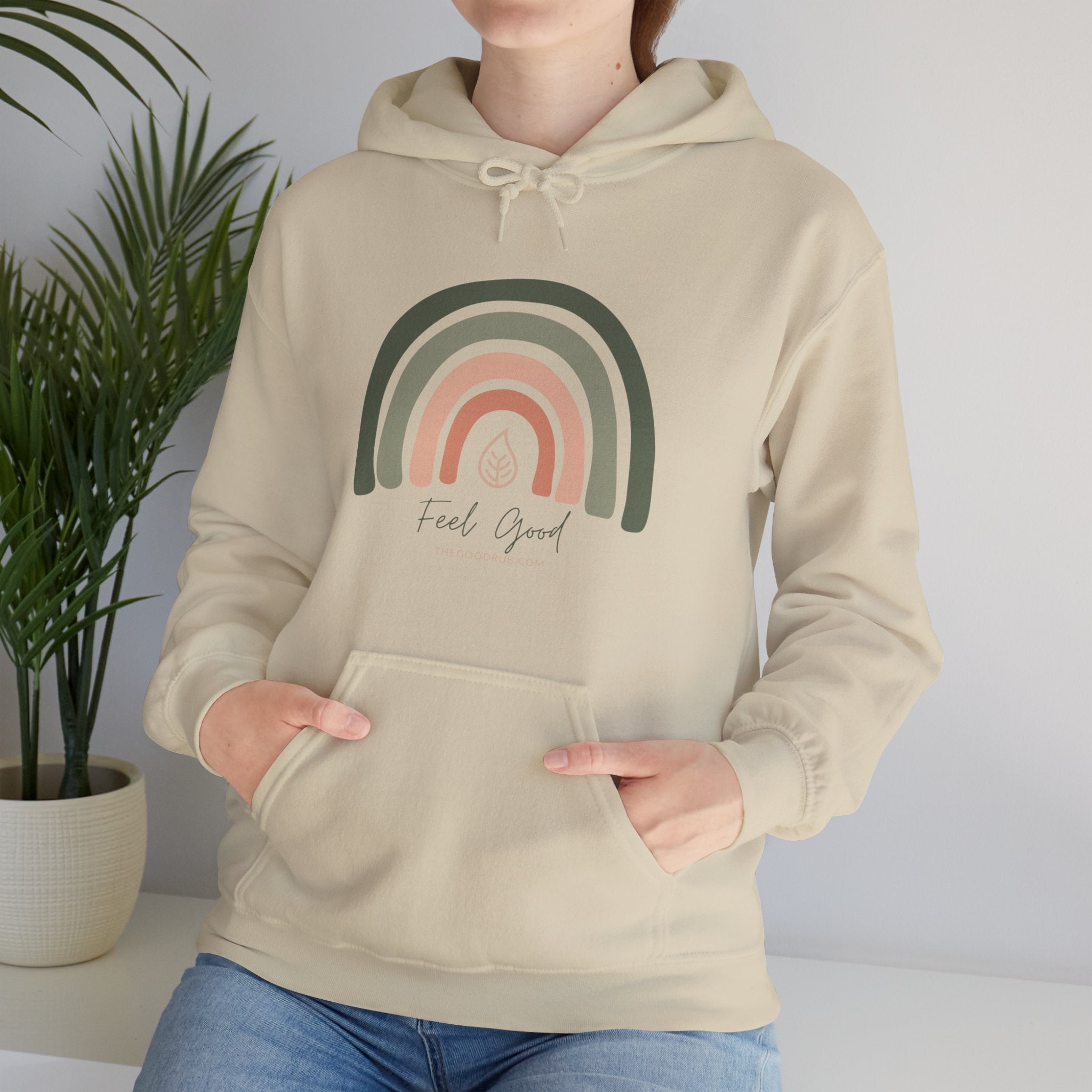 Feel Good Rainbow - Unisex Heavy Blend™ Hooded Sweatshirt - The Good Rub
