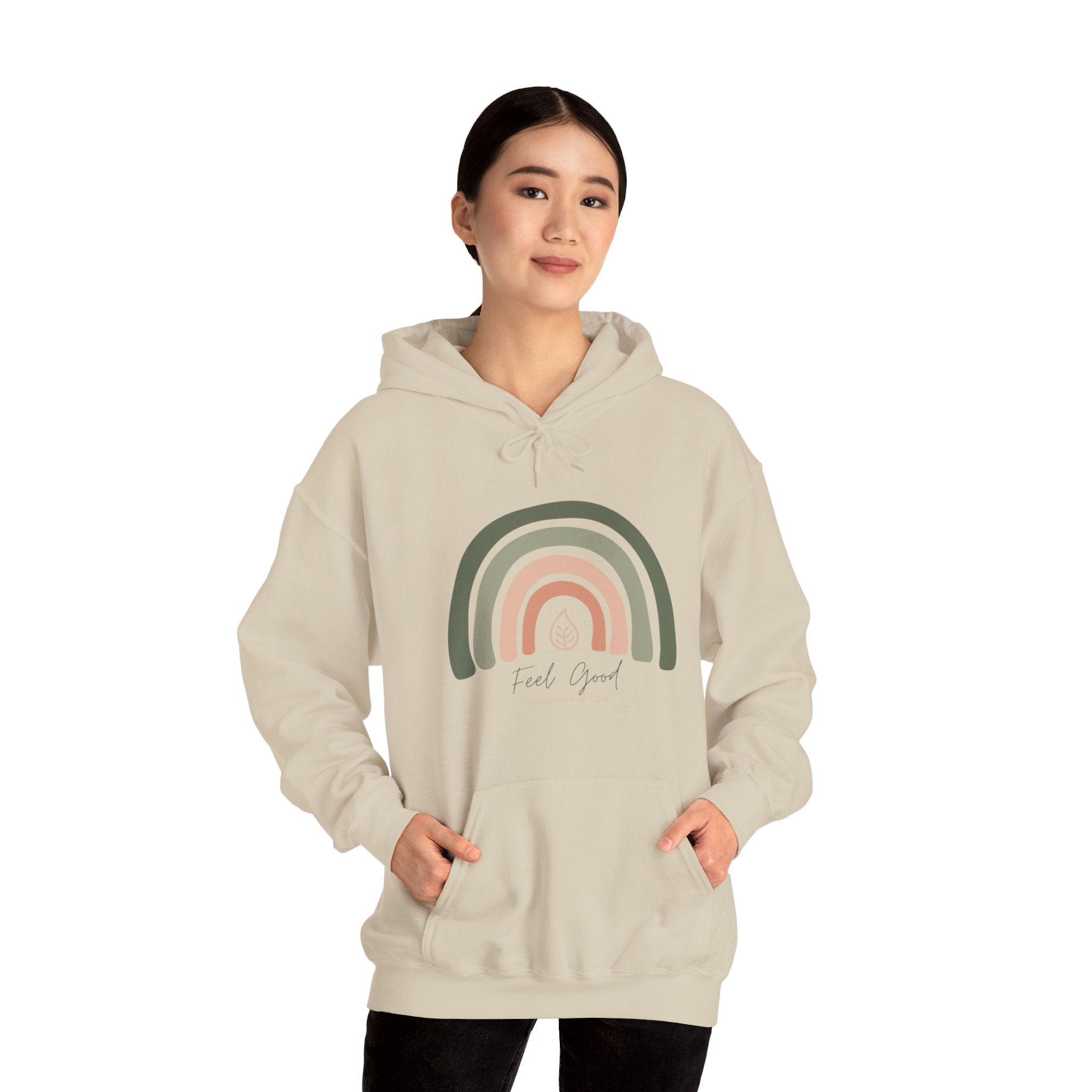Feel Good Rainbow - Unisex Heavy Blend™ Hooded Sweatshirt - The Good Rub