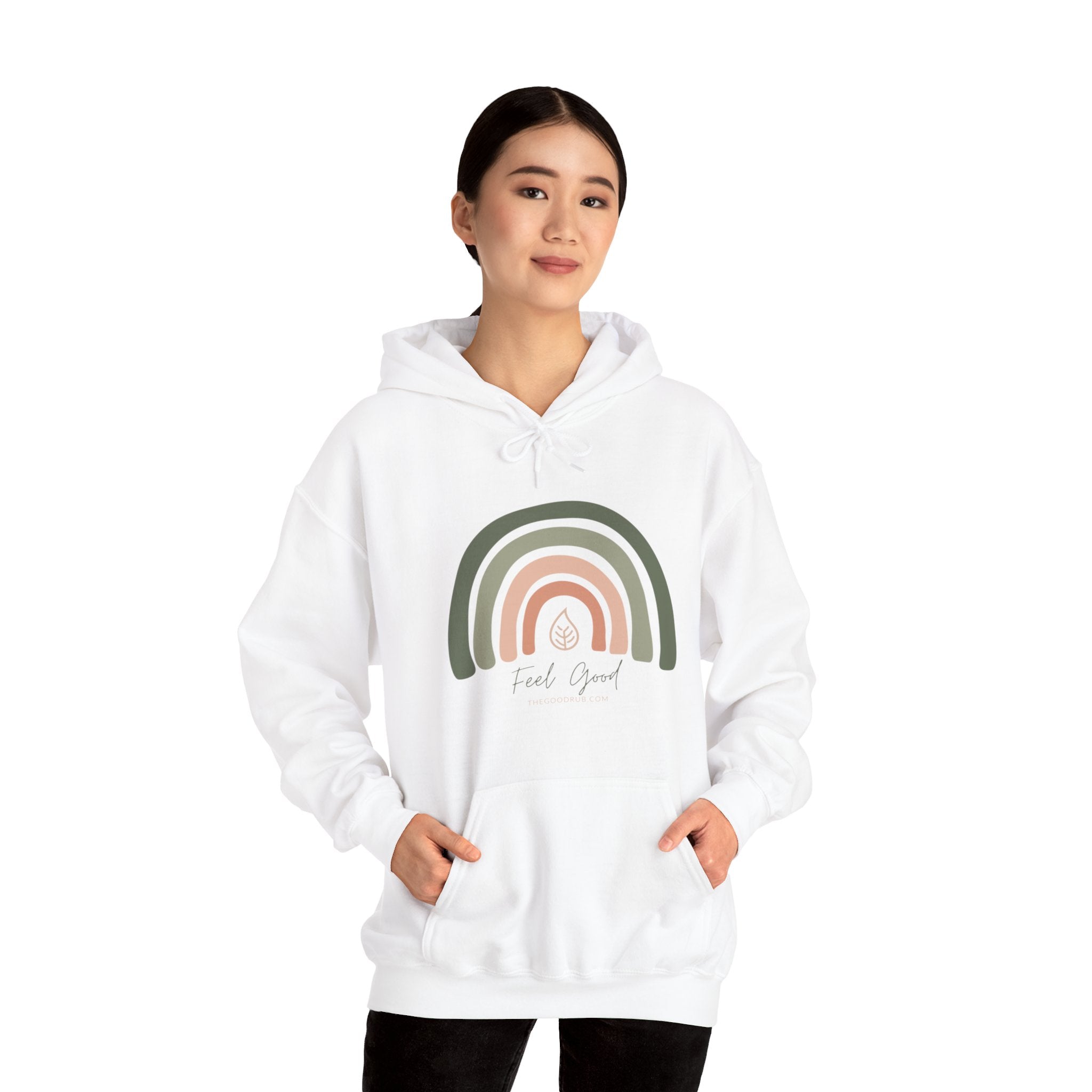 Feel Good Rainbow - Unisex Heavy Blend™ Hooded Sweatshirt - The Good Rub