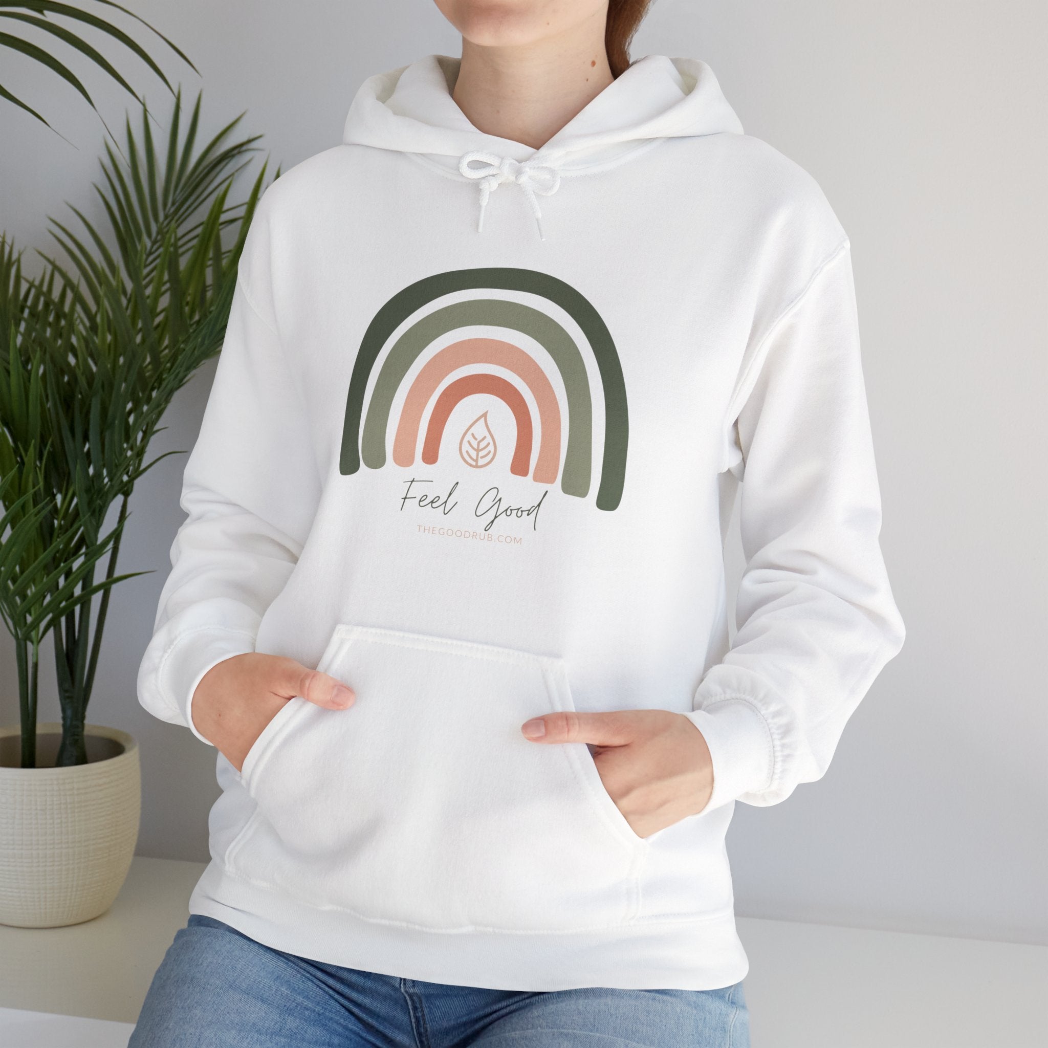 Feel Good Rainbow - Unisex Heavy Blend™ Hooded Sweatshirt - The Good Rub