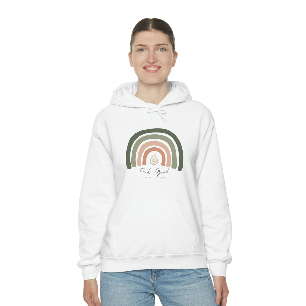 Feel Good Rainbow - Unisex Heavy Blend™ Hooded Sweatshirt - The Good Rub